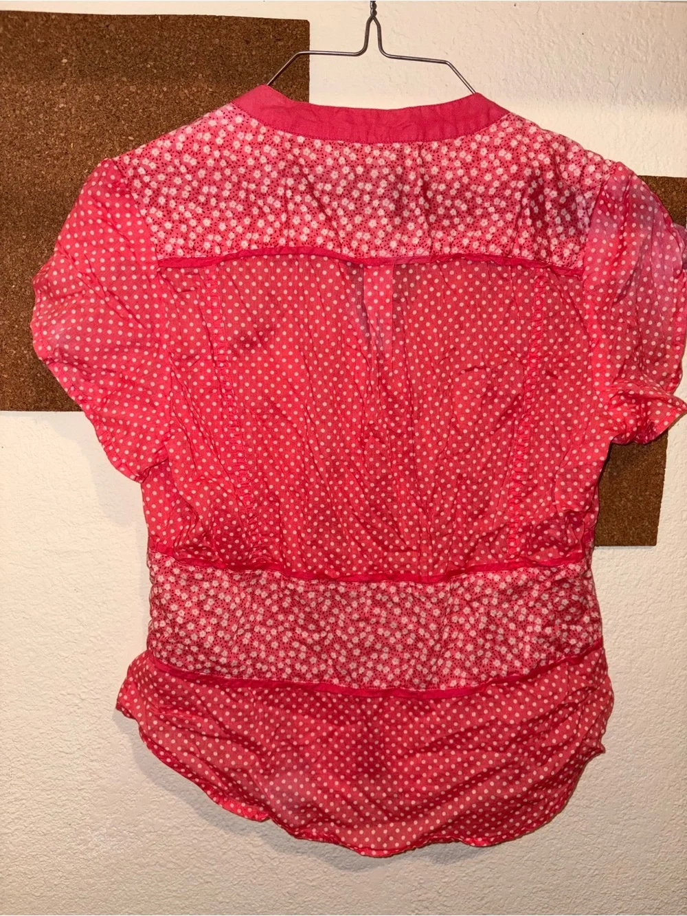 Austin Clothing Co. Coral Pink Short-Sleeve Button Front Top